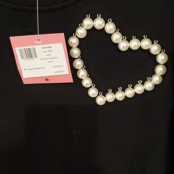 kate spade pearl heart sweatshirt